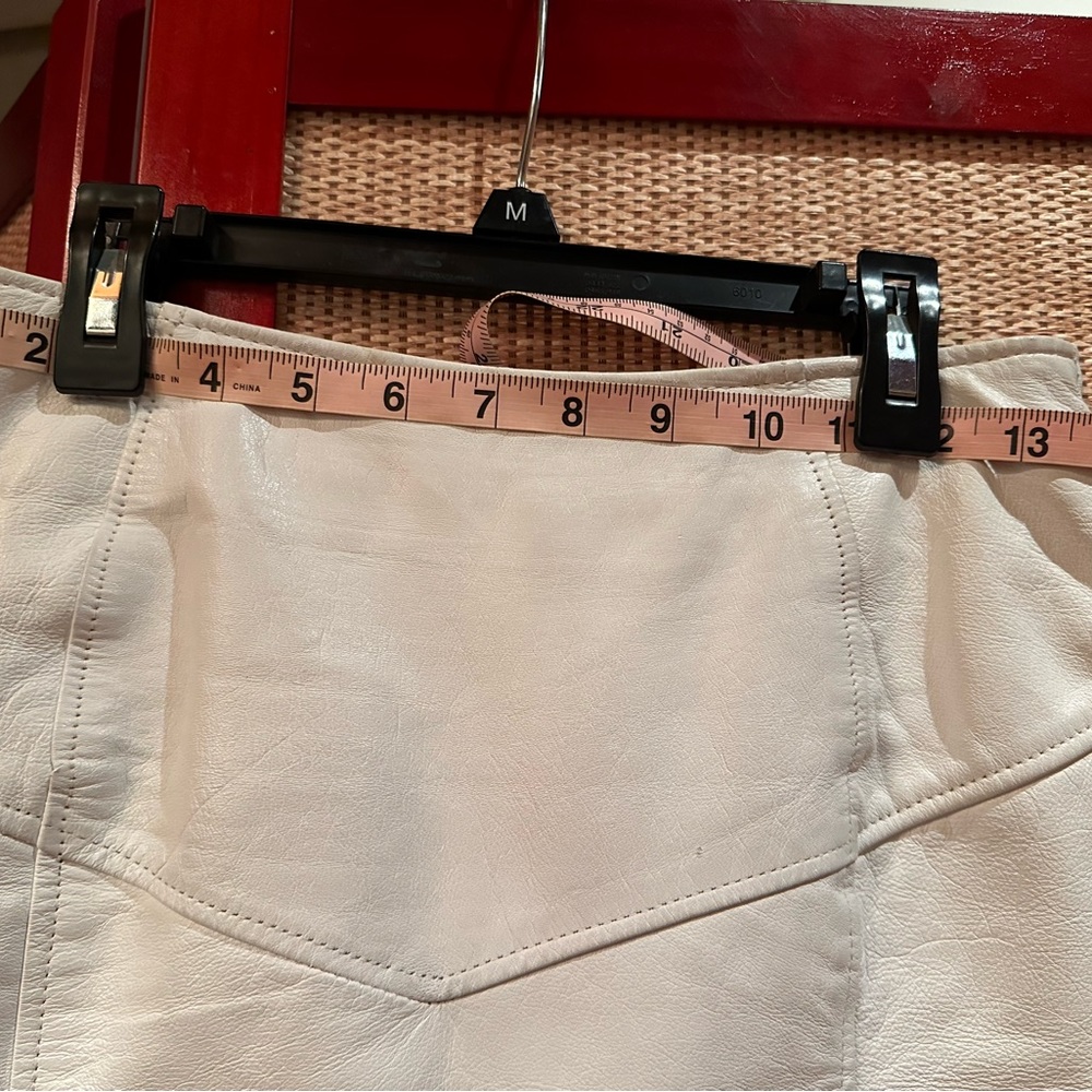 Vintage Beautiful white leather skirt size 10 - Picture 5 of 7